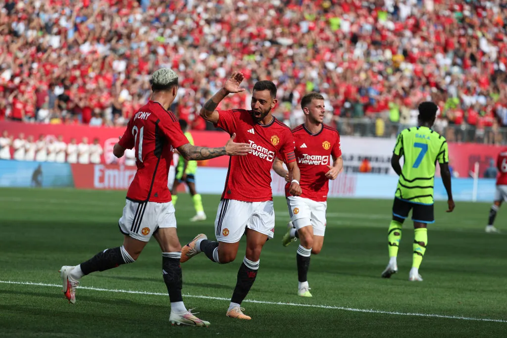 Bruno Fernandes #8 of Manchester United   (Photo by Al Bello/Getty Images)