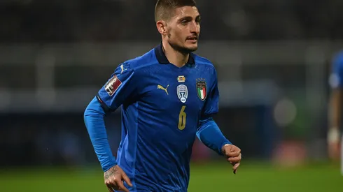 PALERMO, ITALY – MARCH 24: Marco Verratti of Italy in action during the 2022 FIFA World Cup Qualifier knockout round play-off match between Italy and North Macedonia at Renzo Barbera Stadium in Palermo, Italy. (Photo by Tullio M. Puglia/Getty Images)