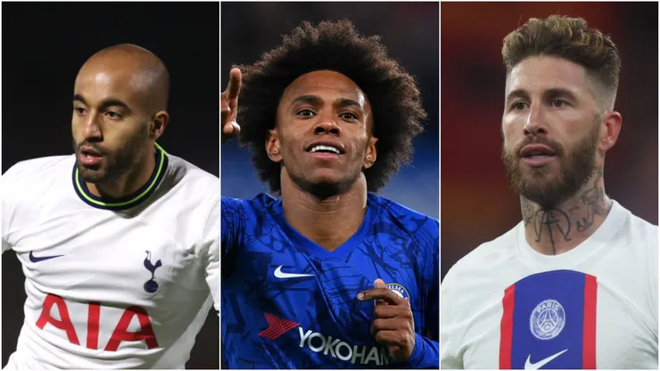 Foto: Getty Images - Lucas Moura, Willian e Sergio Ramos