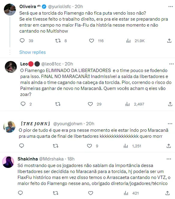 Torcedores irritados com a situação do Flamengo