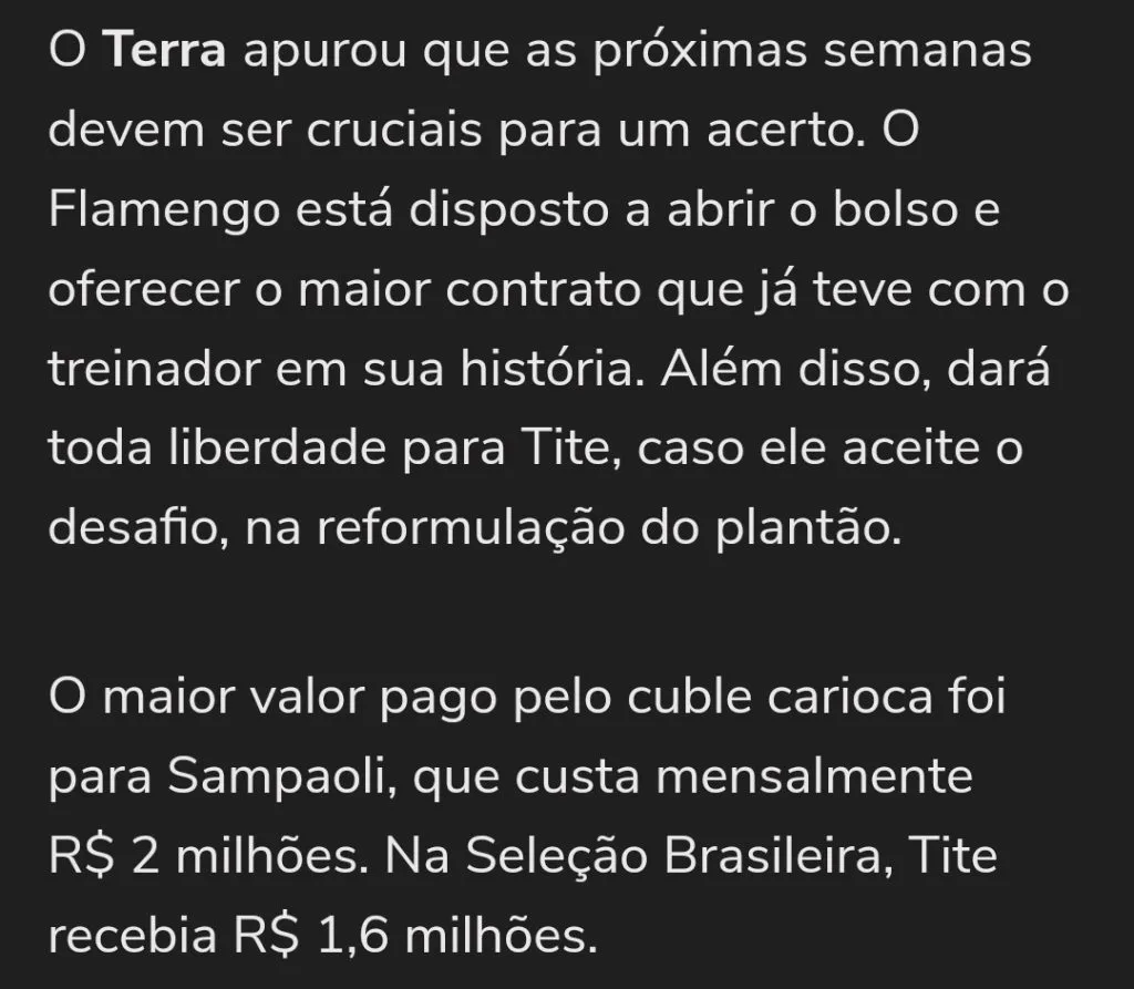 Terra em seu site oficial