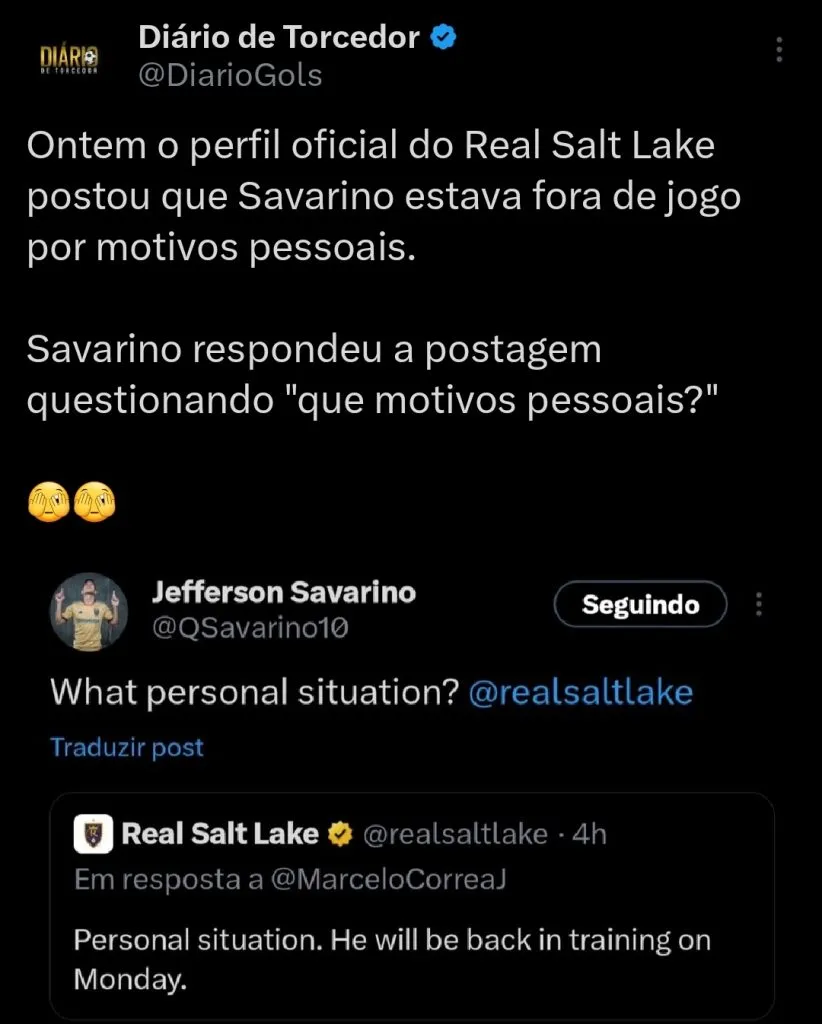 Repercussão via Twitter