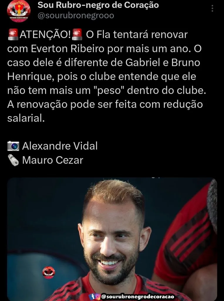 Sou Rubro-negro de Coração via Twitter