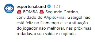 Informação sobre situação de Gabigol