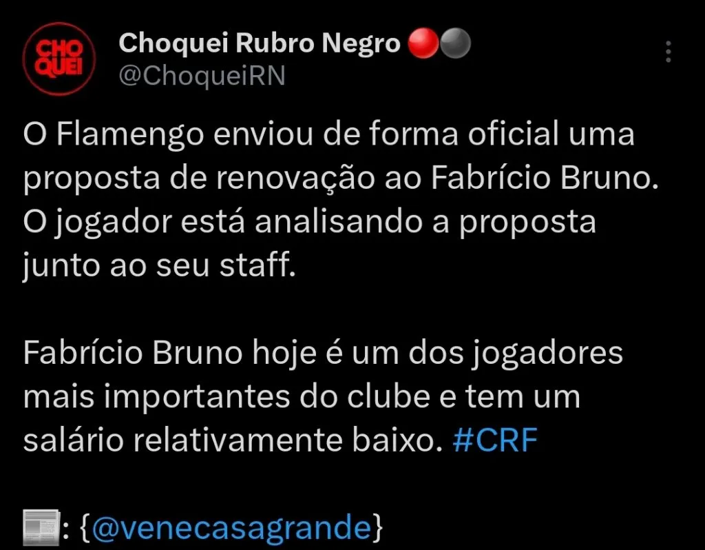 Informação vem repercutindo via Twitter