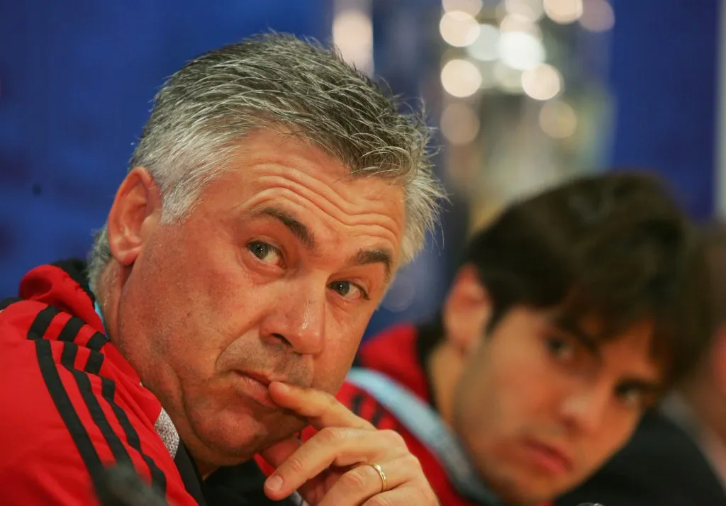 Kaka e Ancelotti em entrevista (Photo by Jamie McDonald/Getty Images)