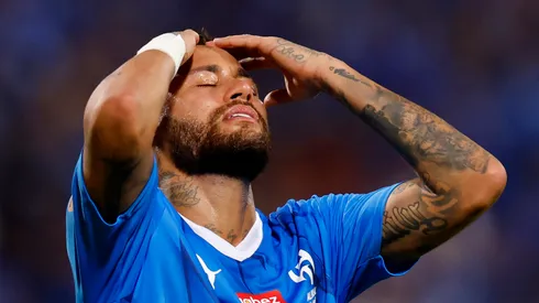 RIYADH, SAUDI ARABIA – SEPTEMBER 29: Neymar reacts during the Saudi Pro League match between Al Hilal and Al Shabab at Prince Faisal Bin Fahad on September 29, 2023 in Riyadh, Saudi Arabia. (Photo by Francois Nel/Getty Images)