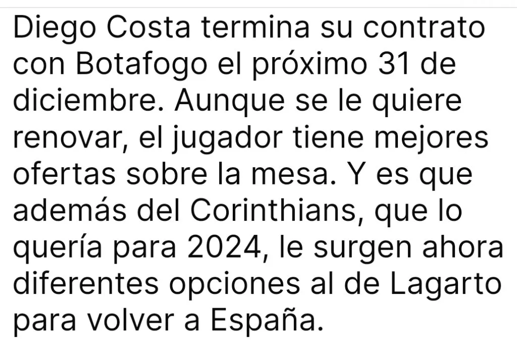 Todo Fichajes em matéria publicada nesta sexta-feira