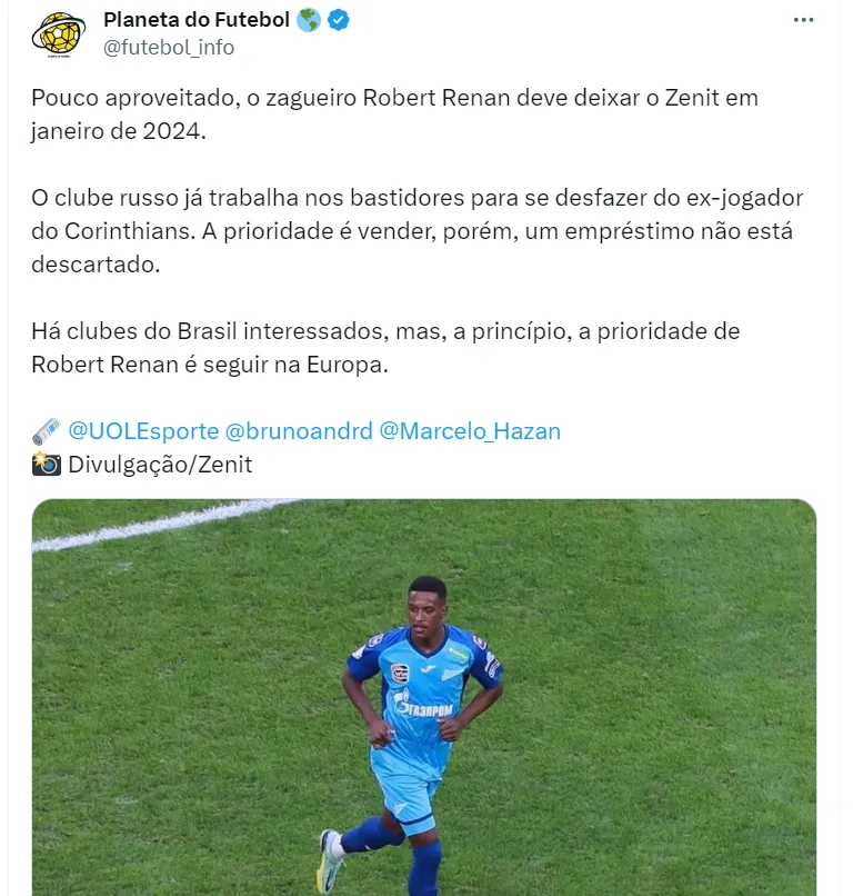 Prioridade do jogador é a Europa.