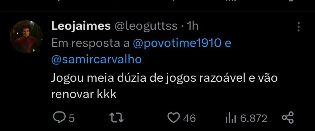 Repercussão via Twitter