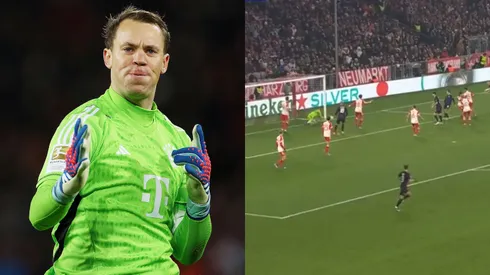 Neuer faz milagre e vídeo surpreende a todos. Foto Esq.: Dean Mouhtaropoulos/Getty Images e Foto Dir.: Reprodução TNT Sports