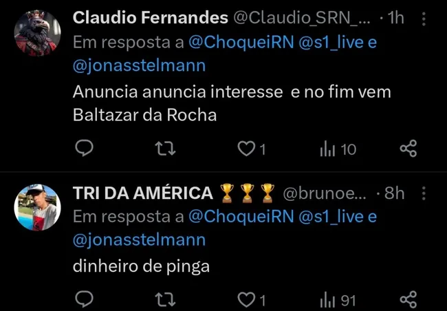 Repercussão via Twitter