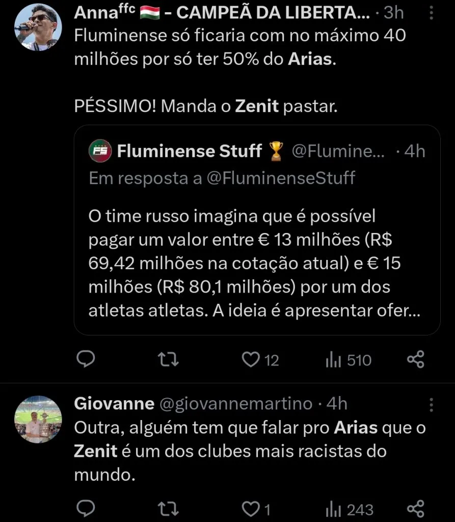 Repercussão via Twitter