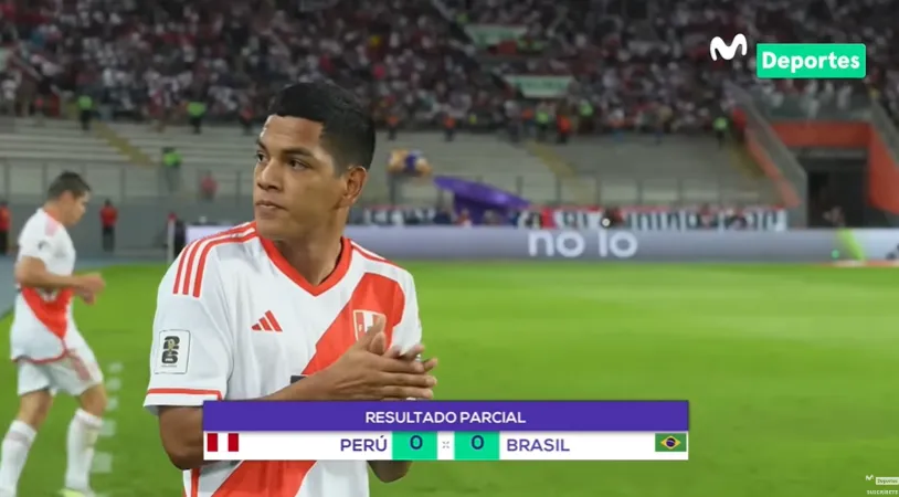 João Grimaldo pela Seleção do Peru | Foto: Reprodução/Youtube/Movistar