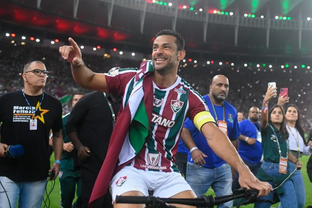 Fred na despedida pelo Fluminense. Foto: Andre Borges/Getty Images