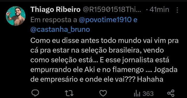 Repercussão via Twitter