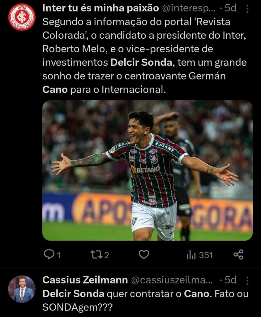 Repercussão via Twitter
