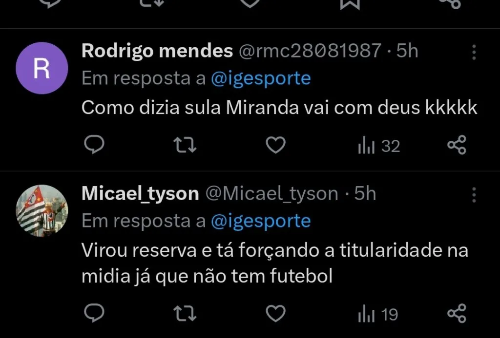 Repercussão via Twitter