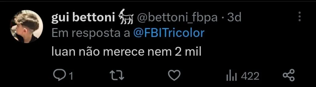 Repercussão via Twitter