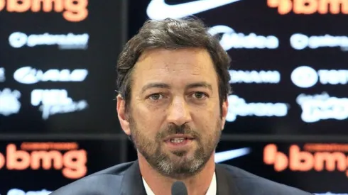 Duílio no Corinthians, na sala de imprensa. Foto: Rodrigo Coca/Ag. Corinthians