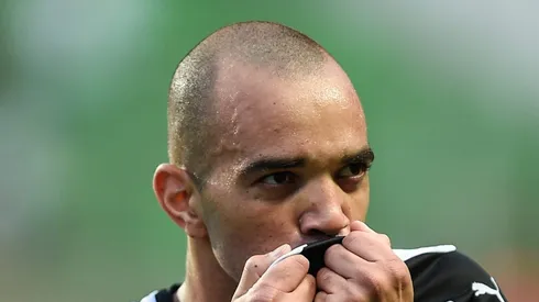 Diego Tardelli comemora gol pelo Atlético Mineiro. Foto: Pedro Vilela/Getty Images