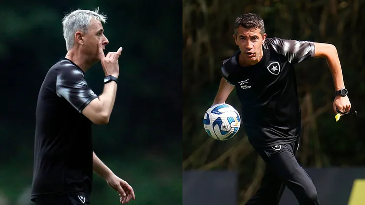 Tiago Nunes e Bruno Lage lado a lado. Foto: Flickr Oficial Botafogo FR/Vítor Silva