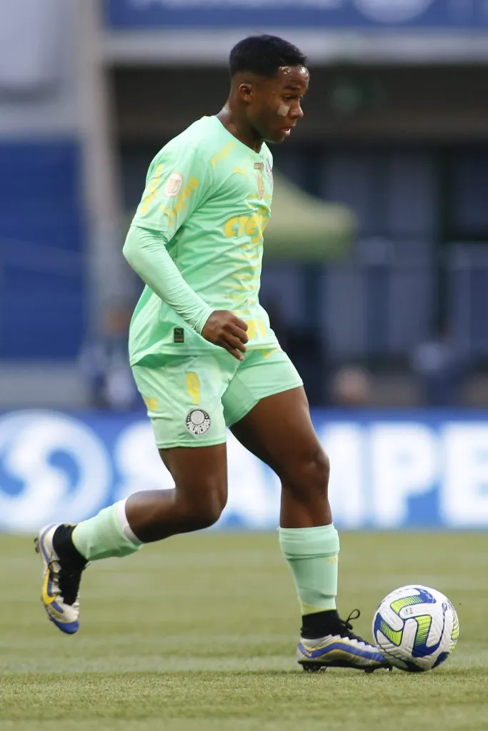 Endrick pelo Palmeiras. Foto: Miguel Schincariol/Getty Images