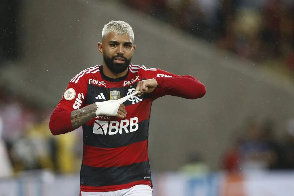 Gabigol no confronto diante do São Paulo (Photo by Wagner Meier/Getty Images)
