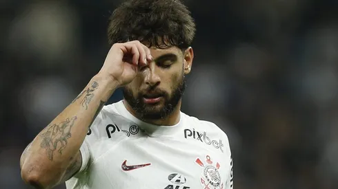 SAO PAULO, BRAZIL - NOVEMBER 1: Yuri Alberto of Corinthians reacts during the match between Corinthians and Athletico Paranaense as part of Brasileirao Series A 2023 at Neo Quimica Arena on November 1, 2023 in Sao Paulo, Brazil. (Photo by Ricardo Moreira/Getty Images)