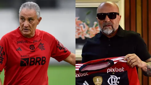 Tite discorda de Sampaoli. Fotos: Twitter Oficial CR Flamengo/Marcelo Cortes