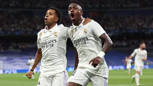 Vinicius Junior e Rodrygo no Real Madrid. Julian Finney/Getty Images