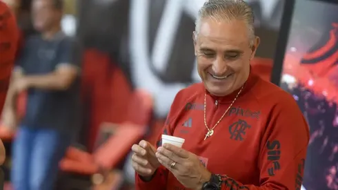 Tite: técnico elogiou jogador do Mengão (Foto: Marcelo Cortes / Flamengo / Divulgação)