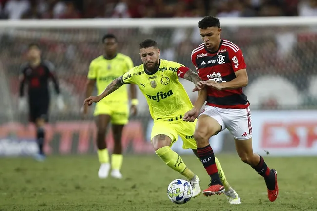 Zé Rafael e Victor Hugo em Flamengo x Palmeiras ( Foto: Wagner Meier/Getty Images)