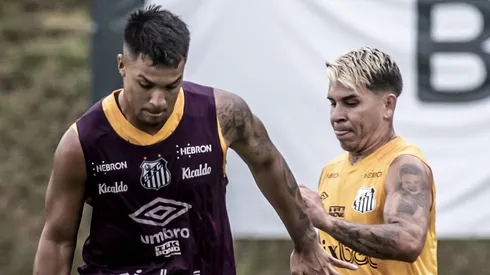 Marcos Leonardo e Soteldo pelo Santos. Foto: Flickr Oficial Santos FC/Ivan Storti