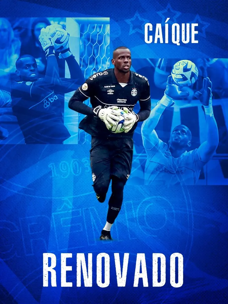 Caíque tem contrato renovado até 2025. Foto: Divulgação/Grêmio