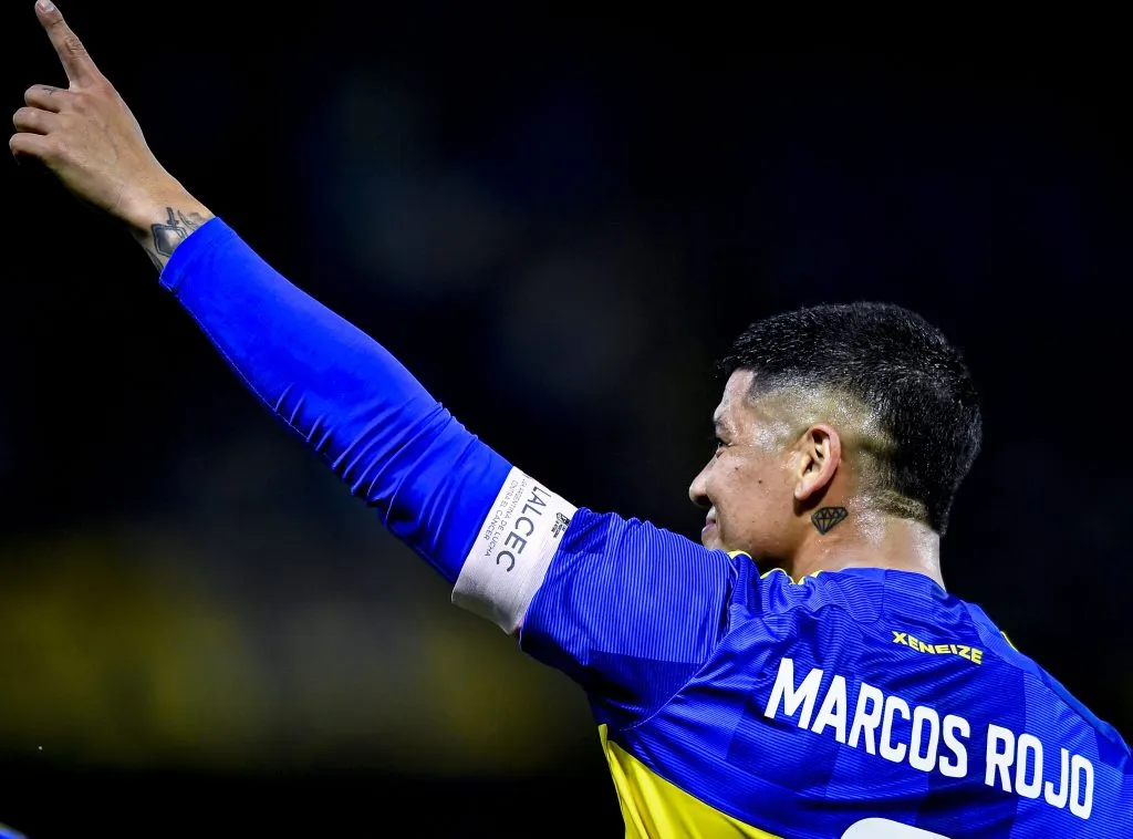 BUENOS AIRES, ARGENTINA – OCTOBER 20: Marcos Rojo of Boca Juniors celebrates after scoring the team’s first goal during a match between Boca Juniors and Union as part of Group B of Copa de la Liga Profesional 2023 at Estadio Alberto J. Armando on October 20, 2023 in Buenos Aires, Argentina. (Photo by Marcelo Endelli/Getty Images)