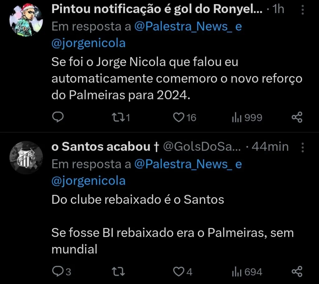 Repercussão via Twitter