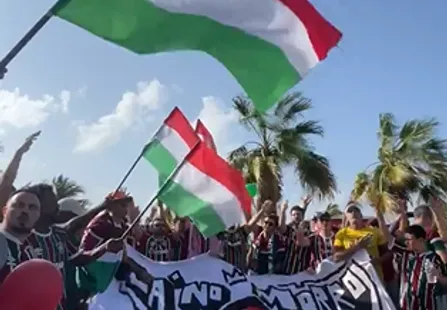 Torcida do Fluminense faz festa antes da final contra o City | Foto: reprodução/Fluminense