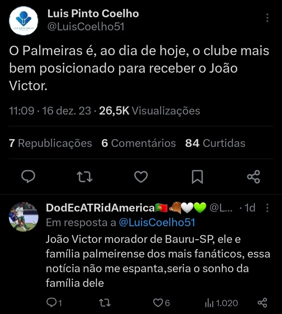 Repercussão via Twitter