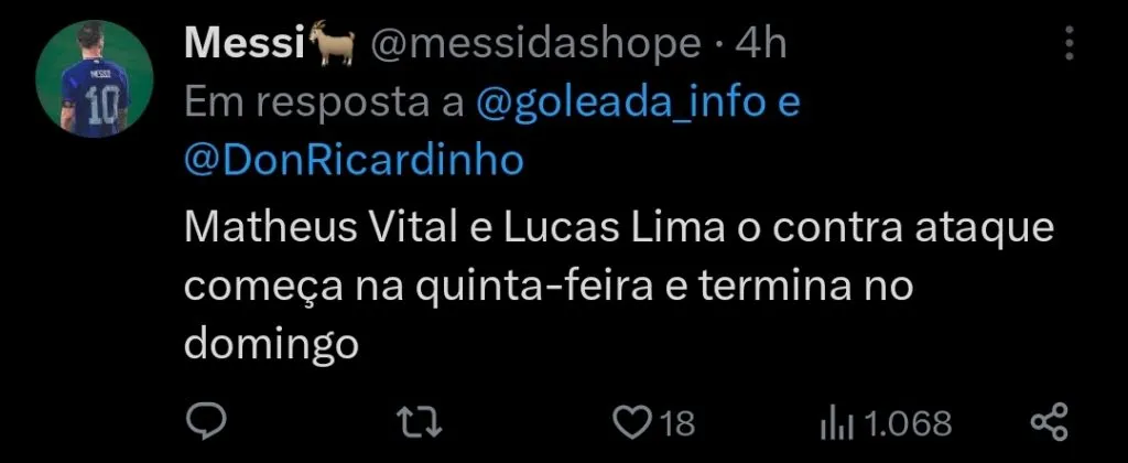 Repercussão via Twitter