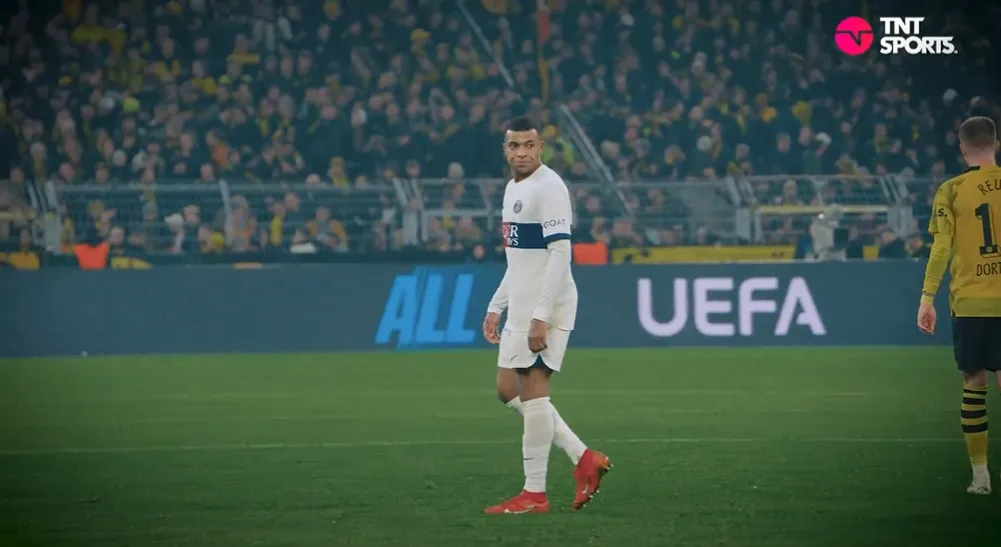 Mbappé sai totalmente frustrado após apito final | Foto: Reprodução/TNT Sports