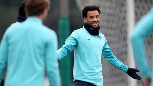 MADRID, SPAIN – DECEMBER 12: Felipe Anderson of SS Lazio during the SS Lazio training session before UEFA Champions League match between Atletico Madrid and SS Lazio at Civitas Metropolitano Stadium on December 12, 2023 in Madrid, Spain. (Photo by Marco Rosi – SS Lazio/Getty Images)