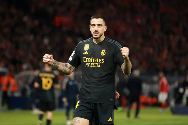 Joselu of Real Madrid comemora seu gol. (Photo by Maryam Majd/Getty Images)