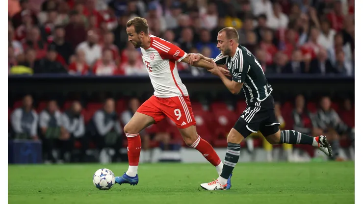 Harry Kane of Bayern Munich . (Photo by Alex Grimm/Getty Images)