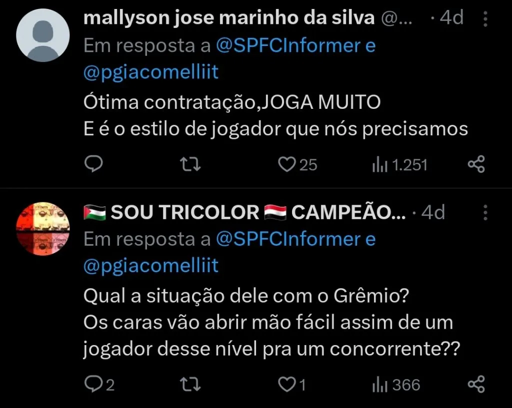 Repercussão via Twitter