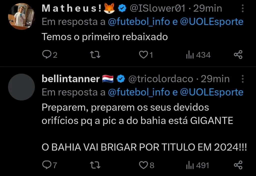 Repercussão via Twitter