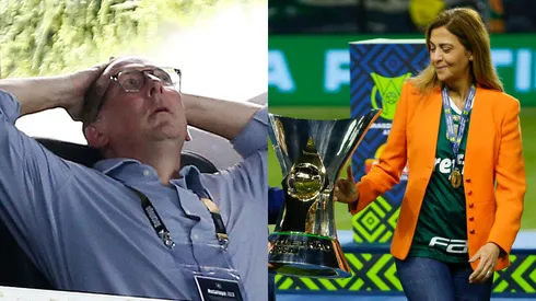 Textor x Leila trocam farpas após Palmeiras campeão brasileiro. Foto Esq.: Wagner Meier/Getty Images e Foto Dir.: Ricardo Moreira/Getty Images