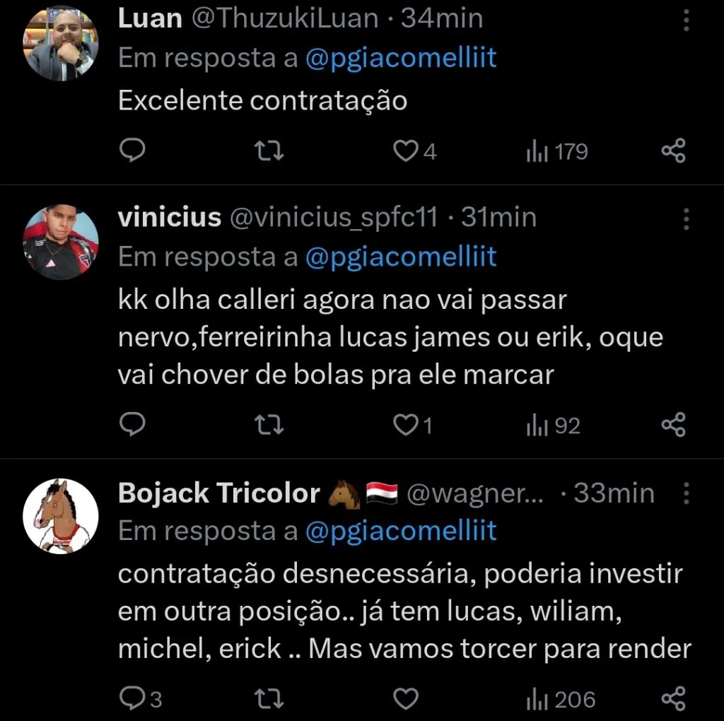 Repercussão via Twitter