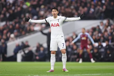 Son, do Tottenham, em partida contra o Aston Villa pela Premier League