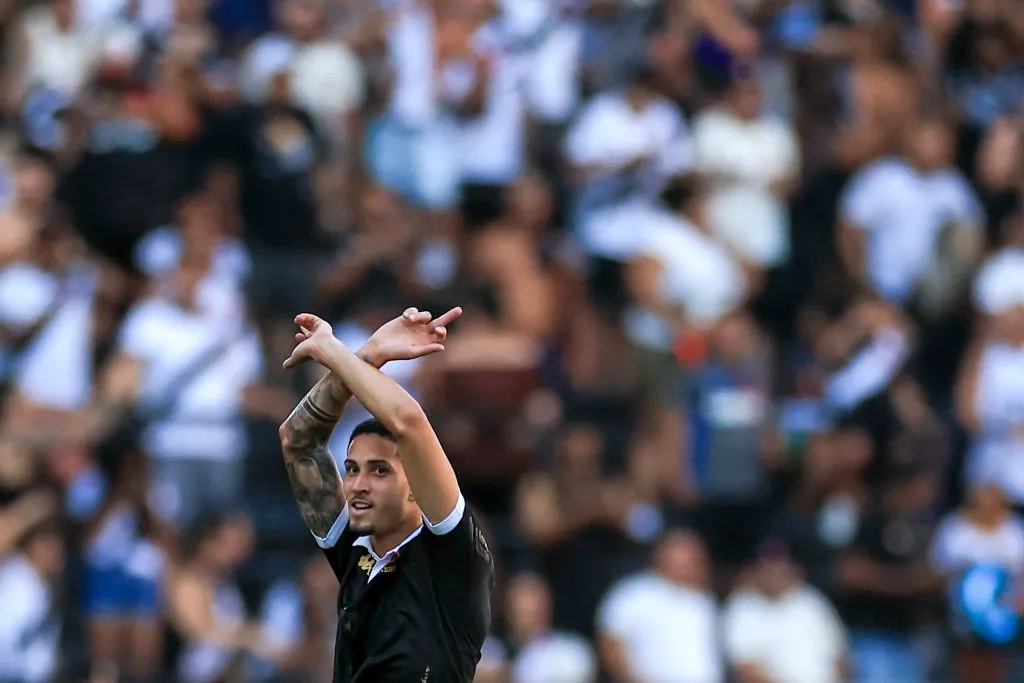 RIO DE JANEIRO, BRAZIL – SEPTEMBER 16: Bruno Conceição Praxedes of Vasco celebrates after scoring the first goal of his team during the match between Vasco Da Gama and Fluminense as part of Brasileirao 2023 at Nilton Santos Stadium on September 16, 2023 in Rio de Janeiro, Brazil. (Photo by Buda Mendes/Getty Images)